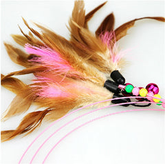 30pcs Kitten Pet Toy Interactive Chaser Training Rod Cat Catcher Feather Wand Fishing Pole Teaser