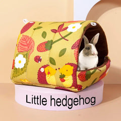 Cozy Pet Nest Cozy Cartoon Patterned Hamster Nest Spacious Hideout for Small Ideal Guinea Pig Bed House for Rabbits Chinchillas