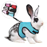 Mutil-Colors Breathable Stylish Vest Small Pet Carrier Bag Adjustable Soft Harness And Elastic Leash Set For Rabbits