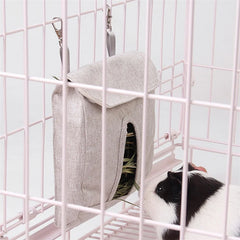 Hanging Pouch Feeder Hay Bag Holder Feeding Dispenser Container for Rabbit Guinea Pig Small Animals Pet