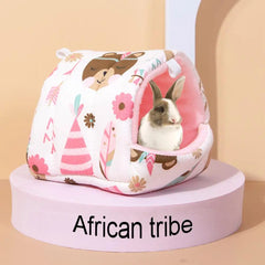 Cozy Pet Nest Cozy Cartoon Patterned Hamster Nest Spacious Hideout for Small Ideal Guinea Pig Bed House for Rabbits Chinchillas