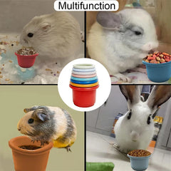 Small Animals Rabbits Toys Bunny Stacking Cups Bunny Hiding Food and Playing Toy Hamster Guinea Pig Nesting Toys