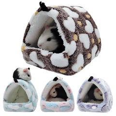 Cute Hamster House Winter Thickening Warm Soft Beds New Bread Small Animal Nest for Hamster Hedgehog Rabbit Pet Accessories 2024