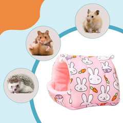 Cozy Pet Nest Cozy Cartoon Patterned Hamster Nest Spacious Hideout for Small Ideal Guinea Pig Bed House for Rabbits Chinchillas