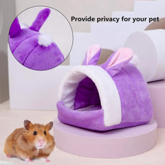 Hamster Nest Provide Warmth Plush Sponge Texture Small Pets Nest Guinea Pig Rabbit Bed House Hideout Washable Hideaway Winter