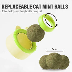 Choice Natural Catnip Cat Wall Stick-on Ball Toy Rotating Cat Mint Ball Cats Accessories Pet Products Digestion Cat Grass Snack
