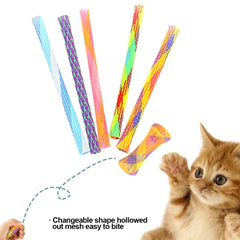 10 Cat Spring Toy Stick Freely Folding Spring Shape Multi-Color Cat Bouncing Kitten Toys Cat Interactive Toys Pet Supplies