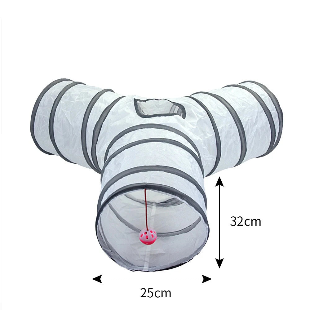 Pet Cat Tunnel Toys Foldable White Pet Cat Kitty Training Interactive Fun Toy For Cats Rabbit Animal Play Tunnel Tube